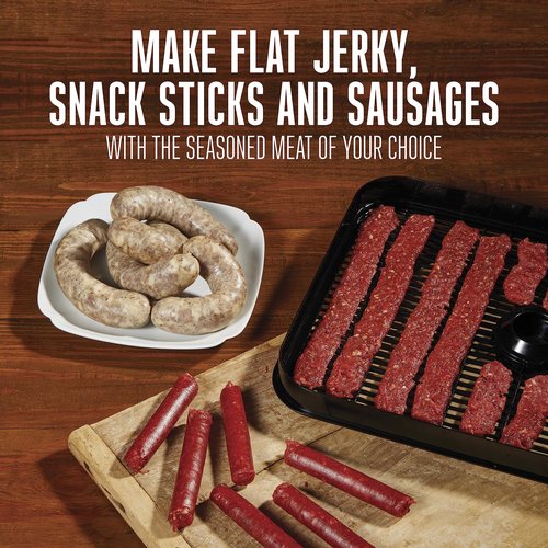 Weston Original Beef Jerky Gun Kit, Makes Flat and Round Snack Sticks, 1.5lbs Meat Capacity, With Sausage Funnel, 2 Nozzles, Stomper and Two Cleaning Brushes, Gifts for Men, Black (37-0150-W)
