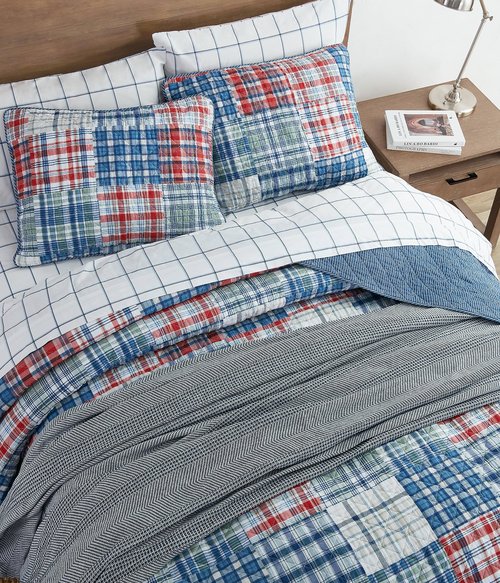 Nautica - Twin Quilt Set, All Season Cotton Home Bedding, Dorm Room Essentials (Raeford Blue, Twin)
