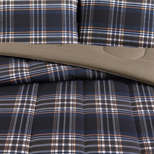 Wrangler- Twin Duvet Cover Set, Soft & Reversible Bedding, Yellowstone Inspired, 2 Piece Bed Set with Matching Pillowcase (City Flats Plaid Blue)