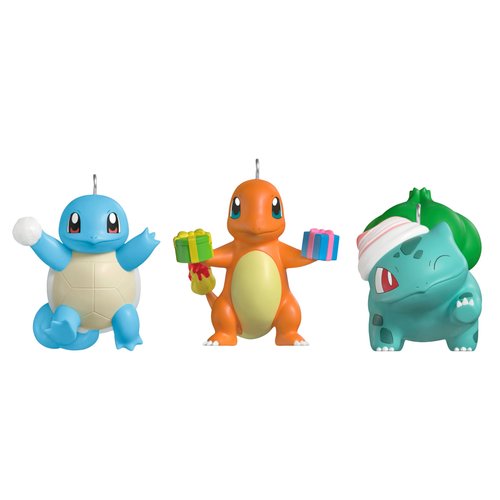Hallmark Keepsake Mini Christmas Ornaments 2025, Pokémon Squirtle, Charmander, Bulbasaur, Set of 3, Gifts for Gamers