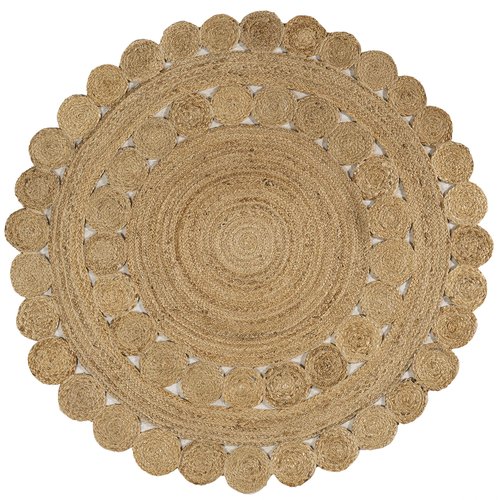 JONATHAN Y Bodhi Jute Hippie Circle Natural 4' Round Indoor Area Rug, Natural-Fibers, Geometric, Easy-Cleaning for Living Room, Bedroom, Kitchen, Pet Friendly, Non-Shedding (RNF104A-4R)