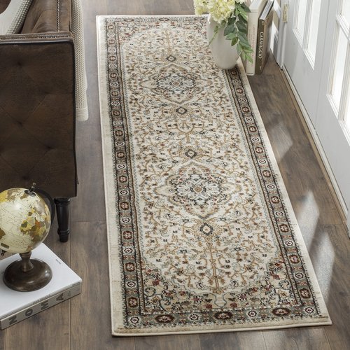 SAFAVIEH Lyndhurst Collection Runner Rug - 2'3" x 8', Cream & Beige, Traditional Oriental Design, Non-Shedding & Easy Care, Ideal for High Traffic Areas in Living Room, Bedroom (LNH338B)