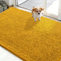 OLANLY Dog Door Mat - Absorbent Non-Slip Washable Doormat for Muddy Paws | 48x30 Golden Yellow