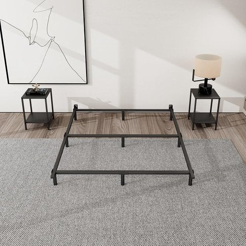 Jetonix Metal Bed Frame - Sturdy Heavy-Duty Platform Bed with 9 Legs Support - Black King Size, Easy Assembly