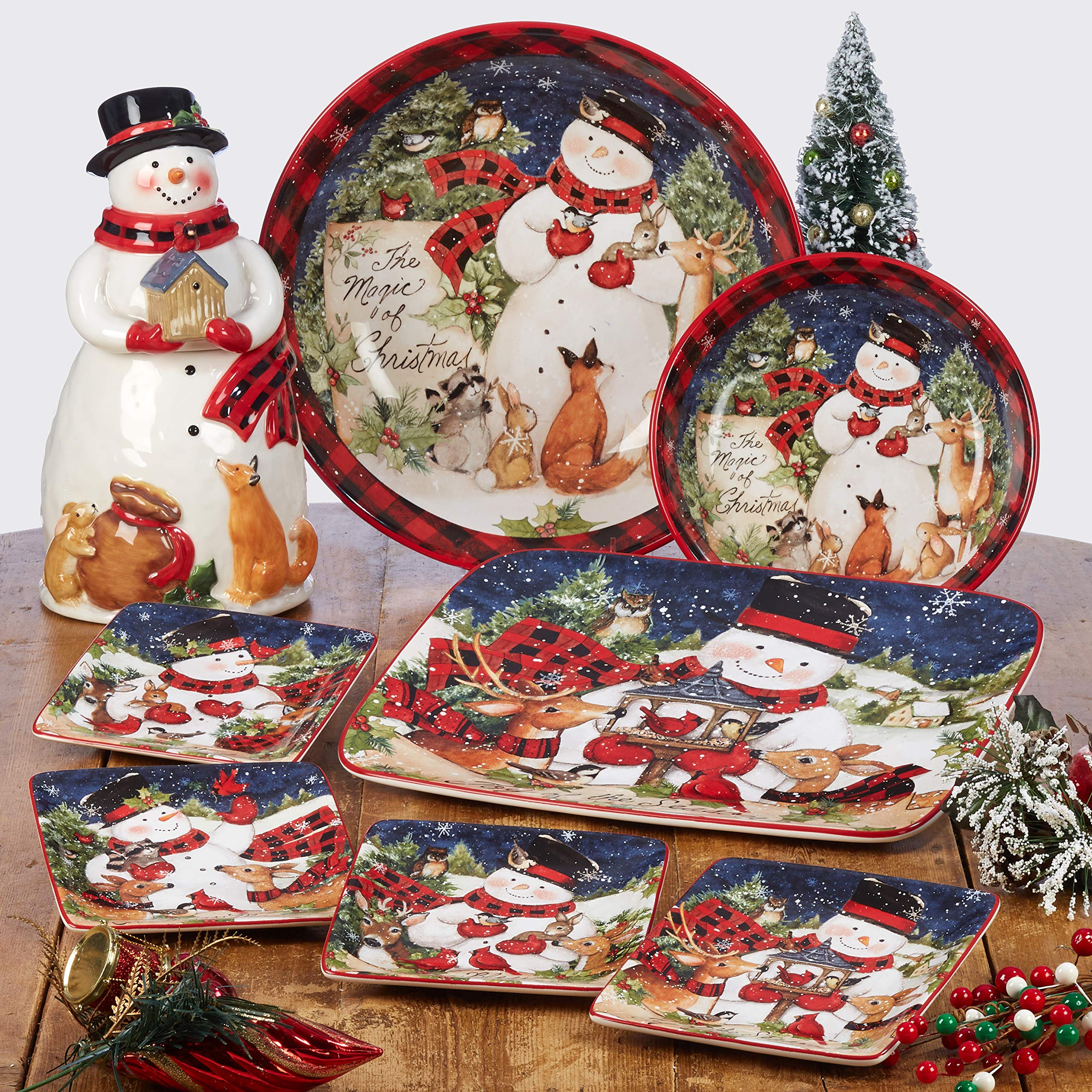 Certified International Magic of Christmas Santa Rectangular Platter, Multicolored Large
