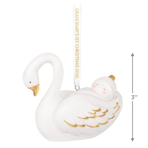 Hallmark Keepsake Christmas Ornament 2025, Grandbaby's First Christmas Swan 2025, Porcelain