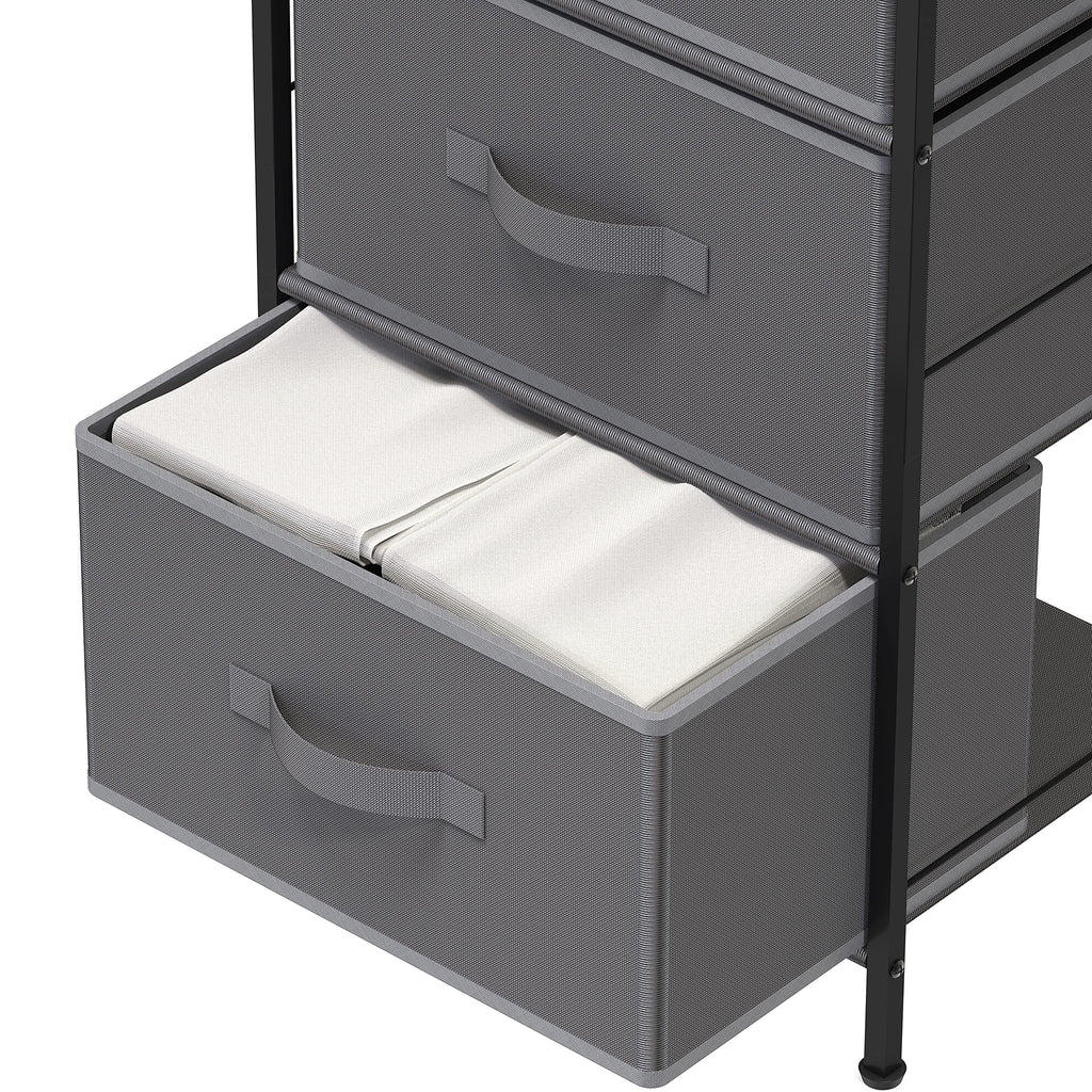 Simple Houseware 3 Drawer Nightstand Dresser with Wood Top, Dark Grey