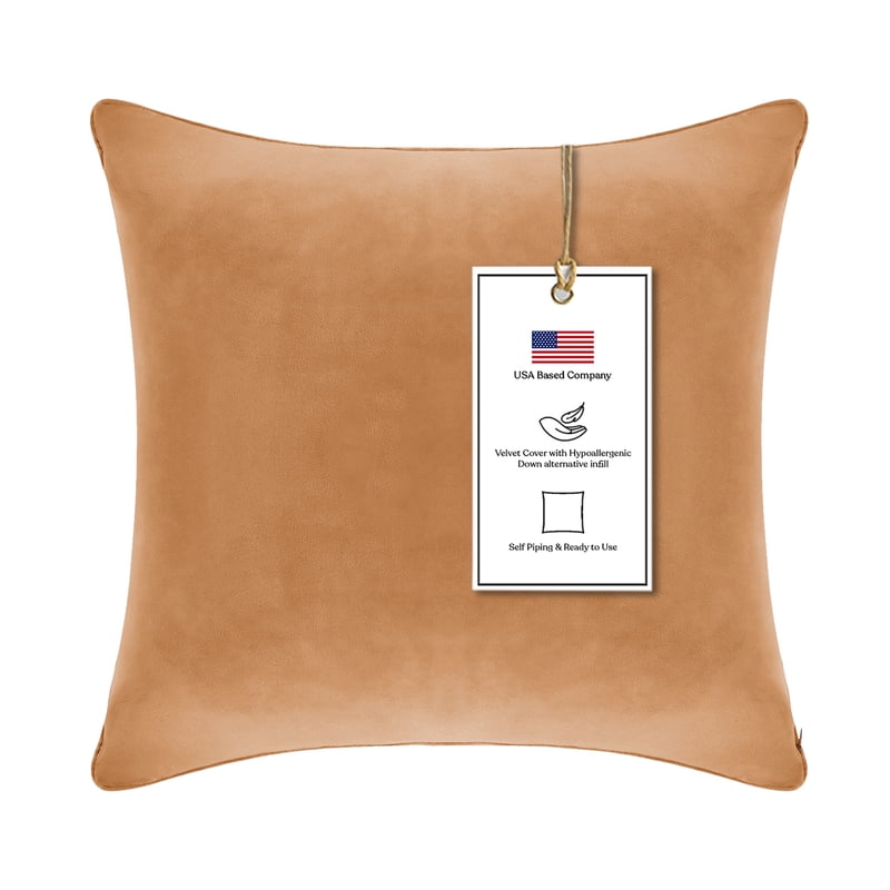 A1HC Hypoallergenic Down Alternative Throw Pillow 24x24 Brown Derby