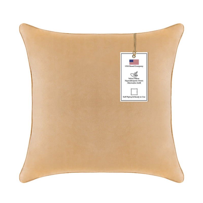 Hypoallergenic Down Alternative Throw Pillow 24x24 in Mocha - Square