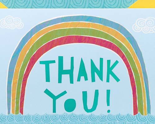 Papyrus Thank You Cards with Envelopes, Rainbow (12-Count)