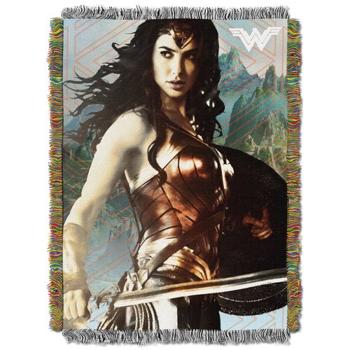 Northwest DC - Wonder Woman Woven Tapestry Throw Blanket, 48" x 60", We War