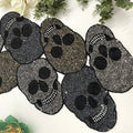 Enliven Handmade Bead Table Runner, Halloween Skull, Fall Runner