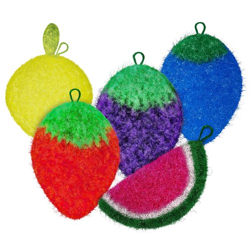 Dish Scrubbie Durable DishScrubber (5 Pc) – Long Lasting, Non-Scratch, Odorless and Reusable KitchenScrubber - All PurposeScrubber for Dishwashing, Cleaning Bathroom and Floors (Variety Pack)