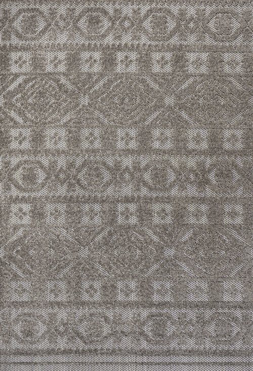 JONATHAN Y Mediterranean Tile Indoor Outdoor Area Rug 8X10 Dark Gray/Ivory, Citta High-Low Pile for Backyard, Patio, Porch, Easy-Cleaning, High Traffic, Pet-Friendly, Non-Shedding (SBH102C-8)