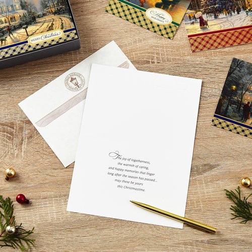Hallmark Thomas Kinkade Boxed Christmas Cards Assortment (40 Cards with Envelopes and Foil Seals) & Thomas Kinkade Boxed Christmas Cards Assortment (3 Designs, 24 Christmas Cards with Envelopes)