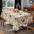 Newbridge Halloween Witches Brew Tablecloth - 52x52 Inch Vinyl with Flannel Backing, Cute Ghost & Cat Design