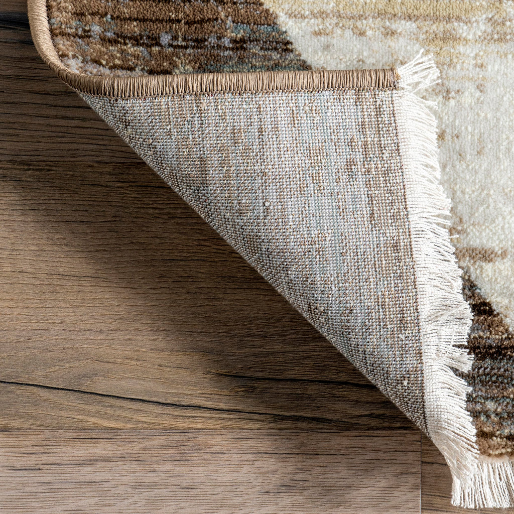Nuloom Fringed Performance Meline Beige/Blue/Ivory, 2'8" x 7'10", Checkered, Soft and Cozy, High Traffic, Stain Resistant, Easy Clean, Durable Runner for Bedroom, Living Room, Dining, Den, Foyer