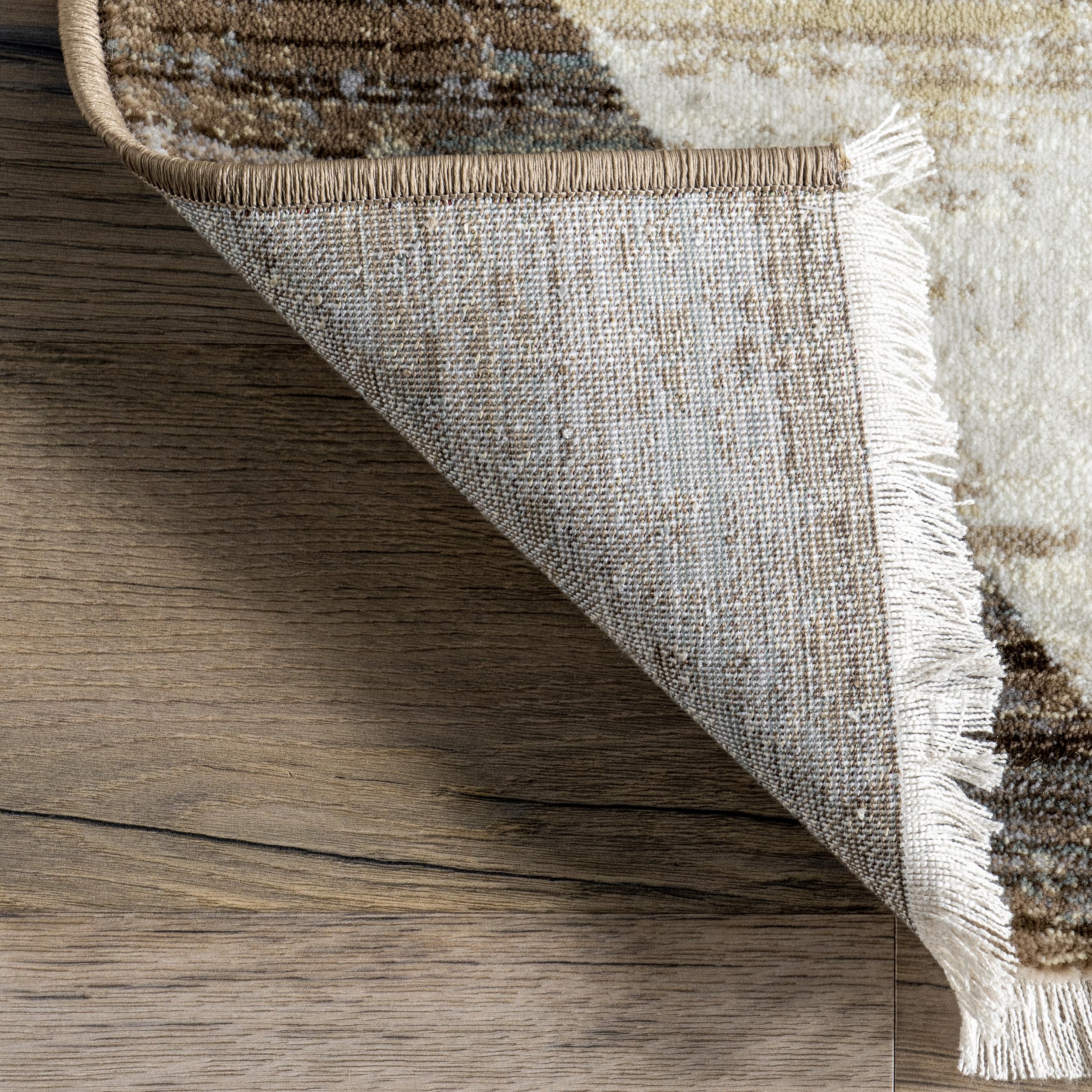 Nuloom Fringed Performance Meline Beige/Blue/Ivory, 2'8" x 7'10", Checkered, Soft and Cozy, High Traffic, Stain Resistant, Easy Clean, Durable Runner for Bedroom, Living Room, Dining, Den, Foyer