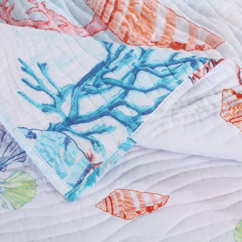 Barefoot Bungalow Sarasota Quilted Throw Blanket, 50 x 60 inches, Multicolor