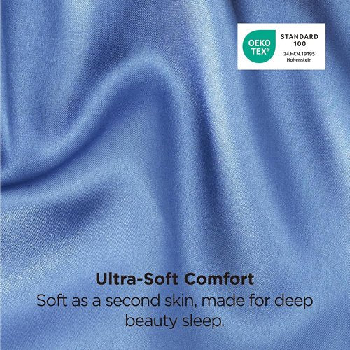 Bedsure Satin Pillowcase - Luxurious Silk-Like Feel | Standard Size 20x26 Inches, Sky Blue, 2-Pack