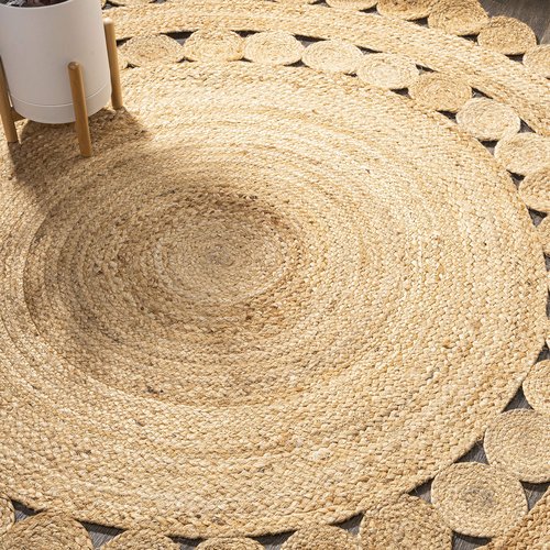 JONATHAN Y Bodhi Jute Hippie Circle Natural 4' Round Indoor Area Rug, Natural-Fibers, Geometric, Easy-Cleaning for Living Room, Bedroom, Kitchen, Pet Friendly, Non-Shedding (RNF104A-4R)