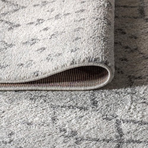 JONATHAN Y Boho Vintage Diamond Area Rug - Cream/Gray 8x10 ft | Easy-Clean, Pet-Friendly Design for Living Room, Bedroom, Office