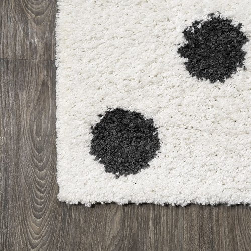 JONATHAN Y Pere Charcoal Dot Shag White/Gray Runner Rug, 2x8, Modern, Bohemian, Contemporary, Easy-Cleaning for Living Room, Bedroom, Kitchen, Pet Friendly, Non-Shedding (MOH411A-28)