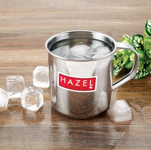Hazel Stainless Steel Multipurpose Mug | Steel Camping Mug | Steel Mug for Bathroom Shower Home | Strong and Sturdy Mug, 500 ml, Silver