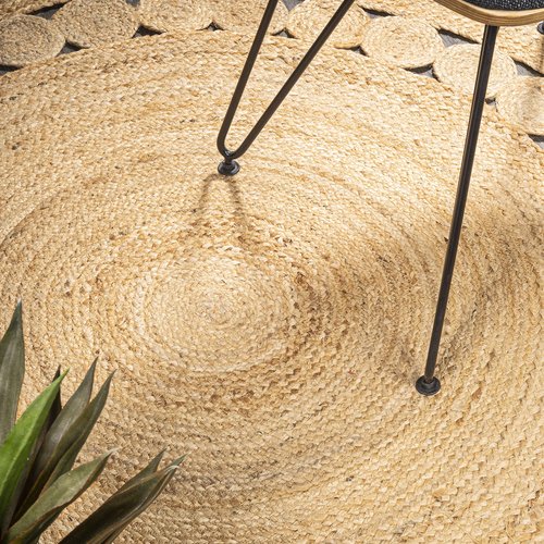 JONATHAN Y Bodhi Jute Hippie Circle Natural 4' Round Indoor Area Rug, Natural-Fibers, Geometric, Easy-Cleaning for Living Room, Bedroom, Kitchen, Pet Friendly, Non-Shedding (RNF104A-4R)