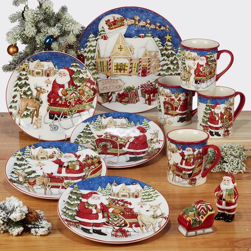Certified International Santa's Workshop 16 Pc. Dinnerware Set, Service for 4
