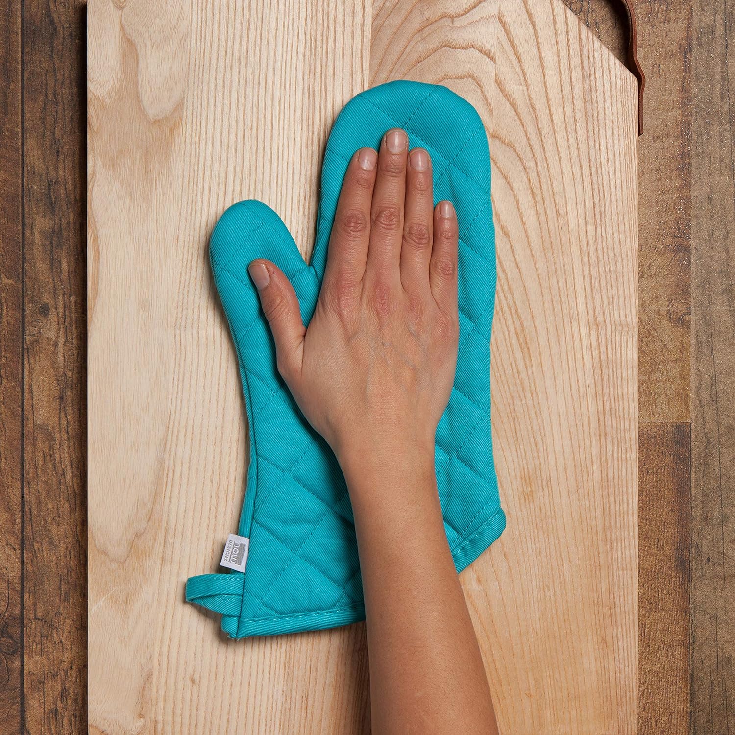 Now Designs Basic Oven Mitt - Bali Design | Set of 2 | 6.5 x 13 Inches for Superior Heat Protection
