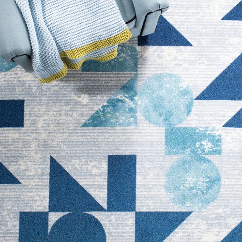 SAFAVIEH Washable Rug Kids Playhouse Collection - 3'3" x 5'3", Grey & Blue, Slip Resistant & Easy to Clean, Ideal for Kids Room, Playroom, Nursery, Boys & Girls Room (KPH222F)