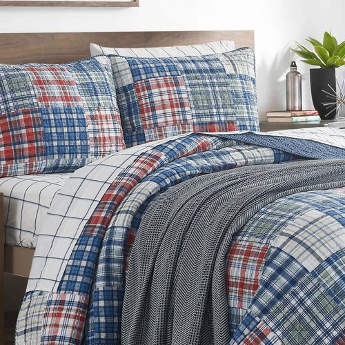 Nautica - Twin Quilt Set, All Season Cotton Home Bedding, Dorm Room Essentials (Raeford Blue, Twin)