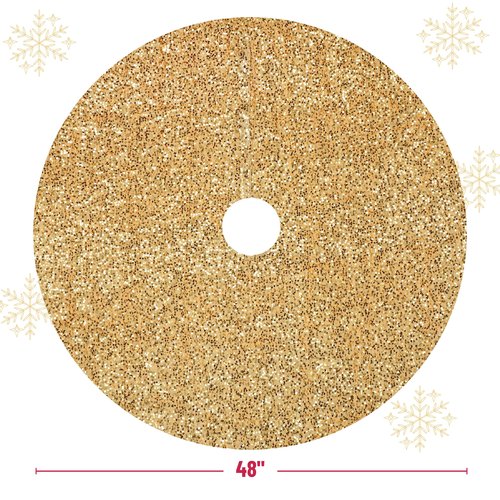 Mr. Pen- Christmas Tree Skirt, 48 inch, Gold Christmas Tree Skirt Gold