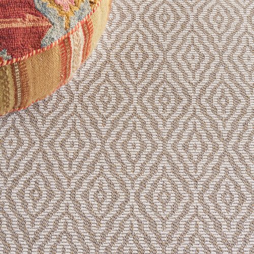 Martha Stewart x SAFAVIEH Area Rug Collection - 2' x 8' Runner, Taupe & Cream, Cotton, Ideal for Living Room, Bedroom, Foyer, Hallway (MSR484E)