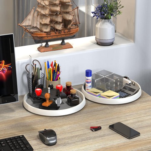 Simple Houseware 12-Inch Lazy Susan Spice Organizer Rotating Tray, 5-Pack