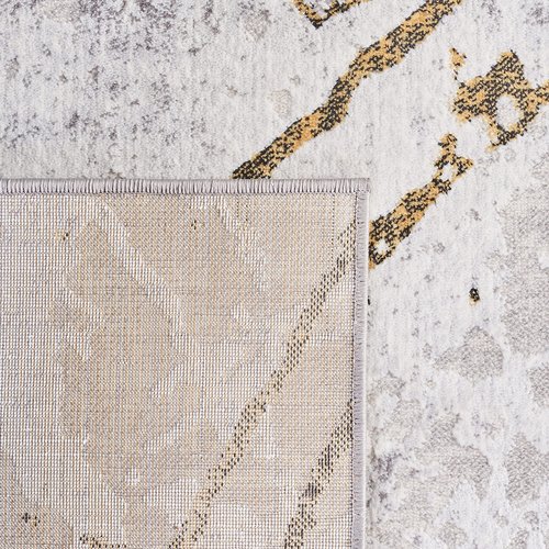 SAFAVIEH Amelia Collection Accent Rug - 3' x 5', Grey & Gold, Modern Abstract Design, Non-Shedding & Easy Care, Ideal for High Traffic Areas in Entryway, Living Room, Bedroom (ALA293G)