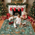 Floral Square Area Rug - Washable 5x5 Soft Carpet with Non-Slip Backing for Living Room & Bedroom