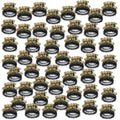 Beistle Black and Gold Happy New Year Regal Tiaras – 50-Pack Glittered NYE Headbands with Metallic Fringe and Crown Design for Midnight Celebrations, Countdown Events and HNY Party Supplies