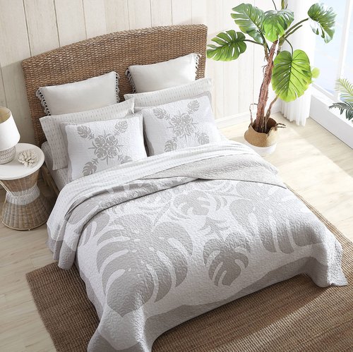 Tommy Bahama - King Sham, Cotton Bedding with Envelope Closure, Breathable Bedding Set (Molokai Grey)