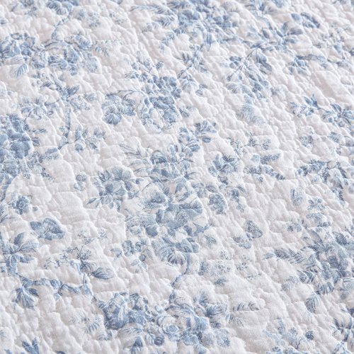 Laura Ashley Home - Daybed Set, Floral Bedding with Matching Shams & Pillow Cover, Home Decor for All Seasons (Walled Garden Blue, Daybed)