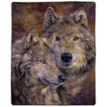 Wolf Blanket – 80x92-inch Printed Pair of Wolves Blanket - Plush Thick 8lb Faux Mink Queen Throw Blanket for Couch, Sofa, or Bed by Lavish Home