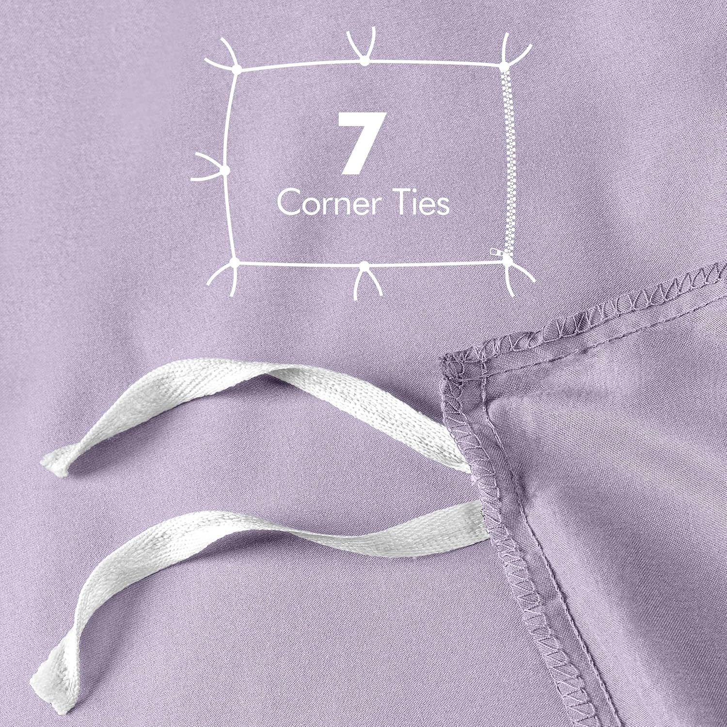 Utopia Bedding Duvet Cover Set - 3 Piece Queen Size with Zipper Closure | Lavender 90x90 Inches & 2 Pillow Shams