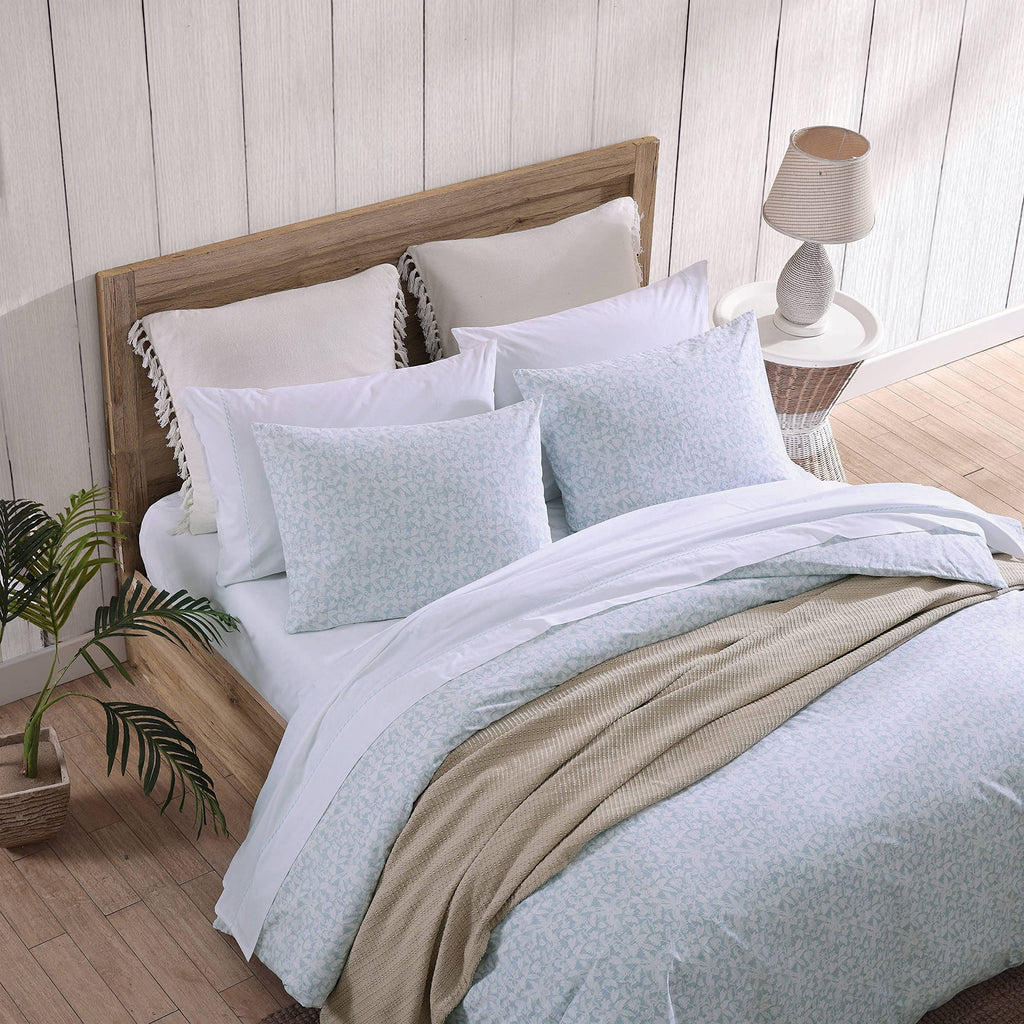 Tommy Bahama- King Duvet Cover Set, Reversible Cotton Bedding Set with Matching Shams, Coastal Home Décor (Koya Bay Blue, King)
