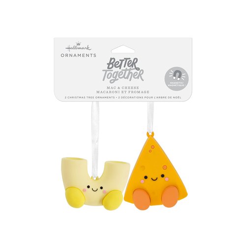 Hallmark Better Together Mac and Cheese Magnetic Christmas Ornaments, Set of 2, Shatterproof