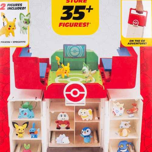 Jazwares Pokémon Play ‘N’ Display Case - Multi-Level Storage for 35+ Battle Figures | Rooftop Arena