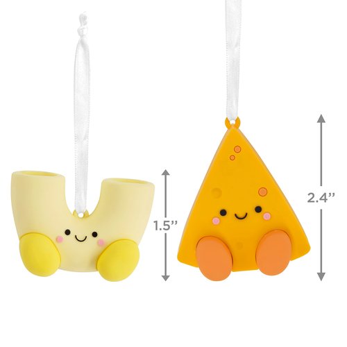 Hallmark Better Together Mac and Cheese Magnetic Christmas Ornaments, Set of 2, Shatterproof
