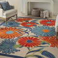 Nourison Home Aloha Multicolor 5'3" x 7'5" Area Rug - Easy Clean, Non Shedding, Bed Room, Living Room, Dining Room, Kitchen (5' x 8')