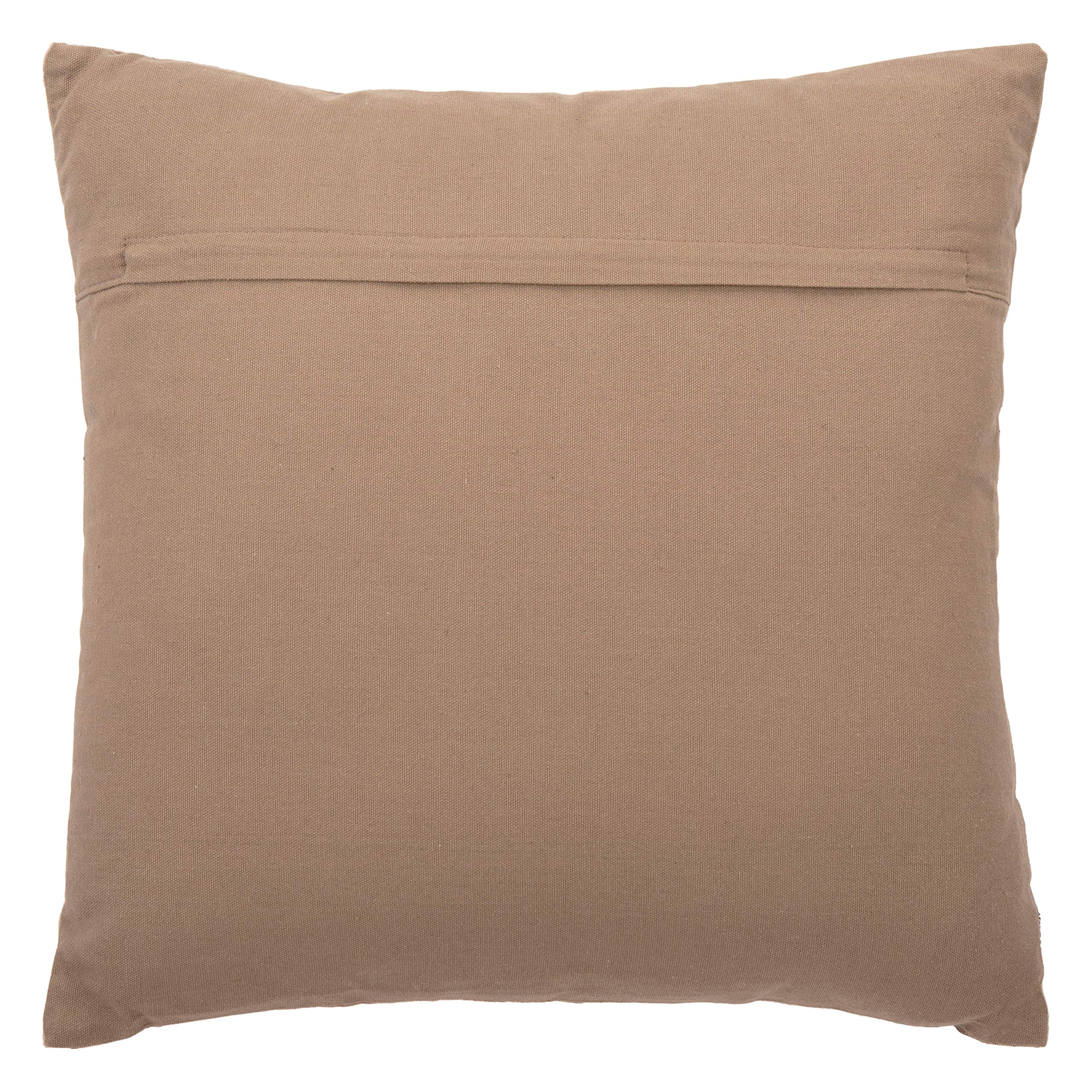 SAFAVIEH Home Collection Hannia Abstract Brown and Bronze Foil 18 x 18-inch Decorative Throw Pillow, 19"x19"