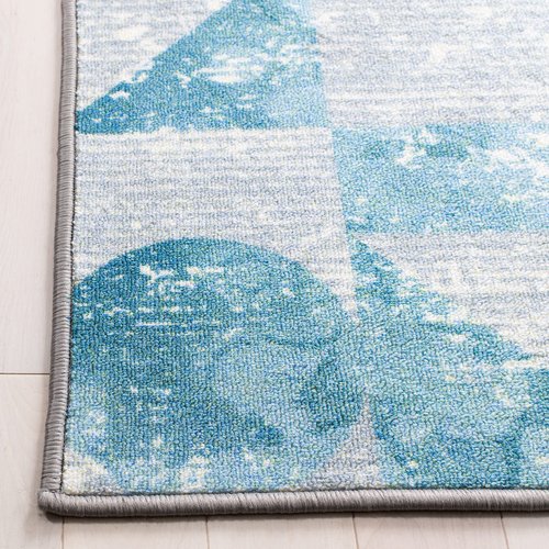 SAFAVIEH Washable Rug Kids Playhouse Collection - 3'3" x 5'3", Grey & Blue, Slip Resistant & Easy to Clean, Ideal for Kids Room, Playroom, Nursery, Boys & Girls Room (KPH222F)
